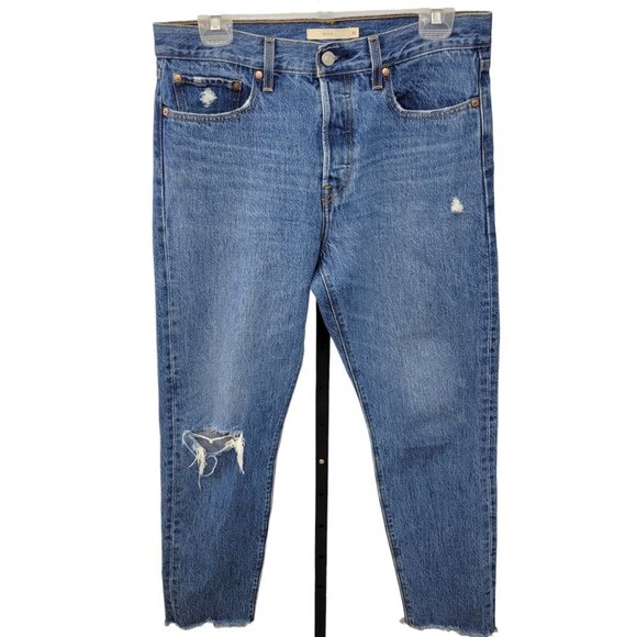 Levi's Women's Distressed Blue Jeans - Picture 1 of 13